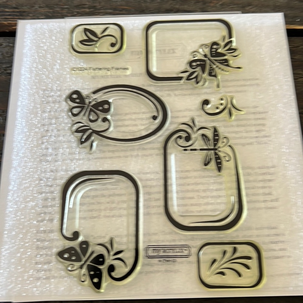 Close to my heart my acrylix stamp set-Fluttering Frames. Never used!!